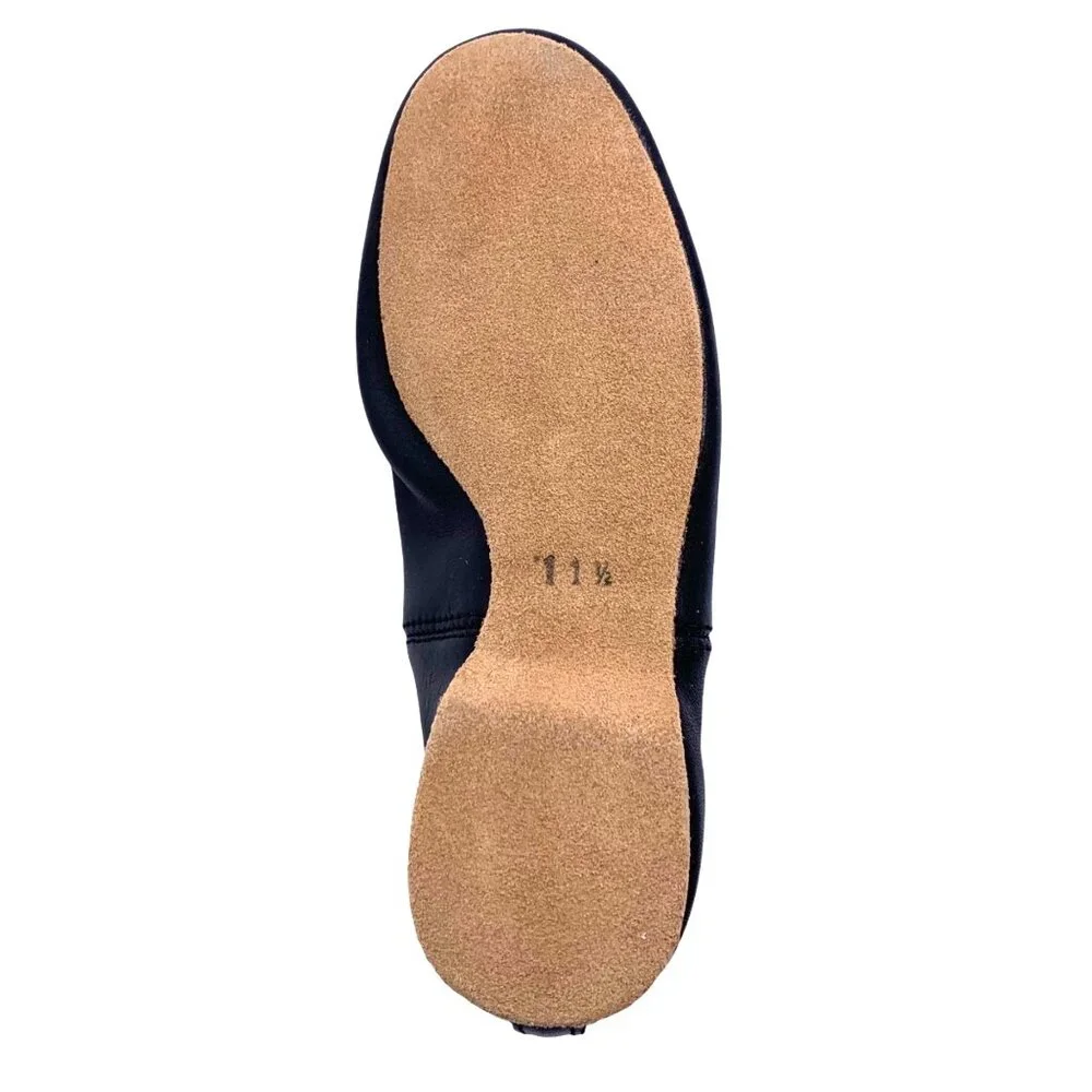 Bloch Little Girls Jazz Flex Black Leather Suede Split Sole 11.5 Dance Shoe Lace
